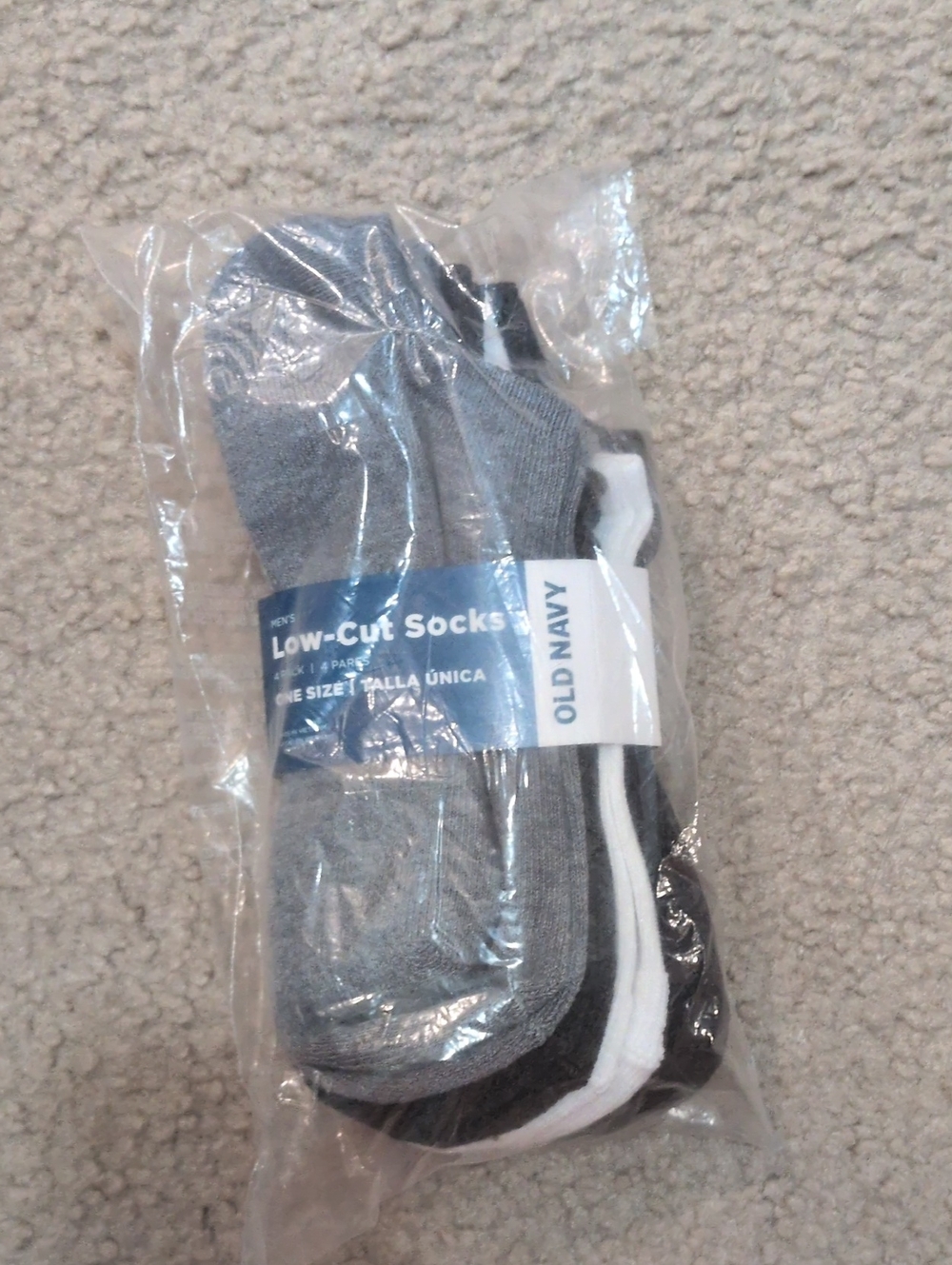 Old Navy Men’s Low-Cut Athletic Socks — Gray, Black & White (4-Pack)